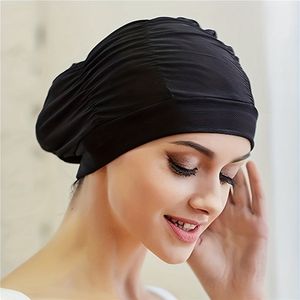 Stretch Zwemmuts - Badmuts - Muts - Cap Voor Zwemmen - Vrouwen - Zwart Met Stretch - Model02 - Dameszwemkap