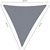 Schaduwdoek langhoek - 3,5x4x4,5m - Grijs - Waterdicht