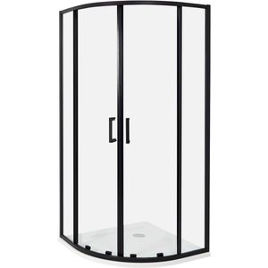 JUKATAN - Douchecabine - Zwart - 90 x 90 x 185 cm - Veiligheidsglas