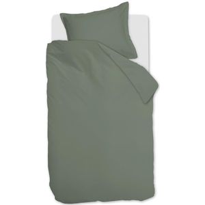 Ambiante Bamboo Uni dekbedovertrek - Eenpersoons - 140x200/220 - Groen