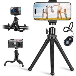 YONO - Tripod - Statief - Zwart - Flexibel met Afstandsbediening voor Telefoon en Camera
