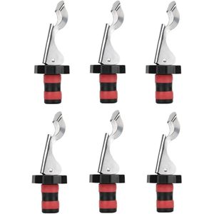 6 x Herbruikbare hendel arm wijnfles stoppers met bierflesopener