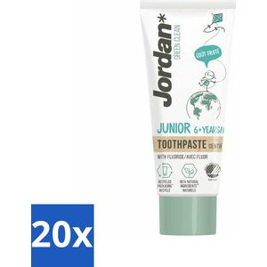Jordan - Tandpasta - Junior - Green Clean - Vanaf 6 jaar - Met Fluoride - Bulkverpakking - 20 stuks