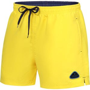 Ladeheid LA-ZA-SWS-Short Heren Zwembroek - Zwemshorts - met zijzakken en achterzak - sneldrogend - met binnenslip van mesh - Koordsluiting - Polyester - Geel/Marineblauw - XL