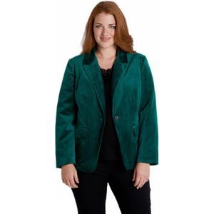 Recht blazerjasje in effen fluweel met kraag op maat