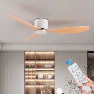 3 Blad Plafondventilator - Moderne Ventilator - 3 Snelheden - Bedienbaar Met Afstandsbediening - 132 cm - Hout - Woonkamer Ventilator