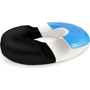 Traagschuim zitkussen met gel - orthopedisch ergonomisch kussen - rugpijn verlichting voor bureaustoel auto rolstoel - zitring met gellaag