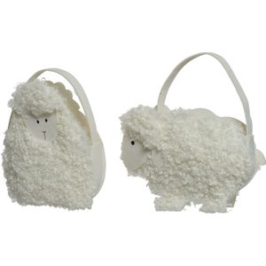 Decoris Mand-tasje teddy schaap L7.5-W28-H28cm