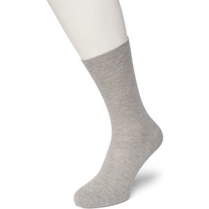 Bonnie Doon Katoenen Comfort Sok Licht Grijs Heren maat 43/46 - Speciale Breitechniek in Boord - Knelt niet - Katoen en Lycra - Maximaal Draagcomfort - Zakt niet af - Gladde Naden - Voor Gevoelige Voeten/Benen - Light Grey Heather - BE122401.107