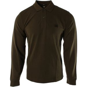C.p. Company - Polo Lange Mouw - Groen - Katoen - Slim Fit