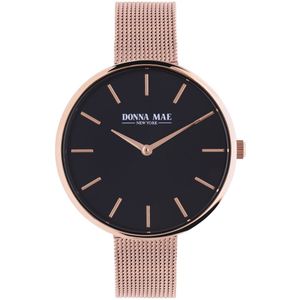 Lucardi Dames Donna Mae horloge mesh band rose-kleurig - Horloge - Staal - Rosékleurig - 38 mm