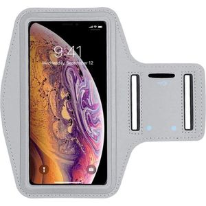 Sportarmband - Grijs - Spatwaterdicht - 1 sleutelhouder - Reflecterend - Hardlooparmband - Telefoonarmband  - Hardloop Telefoonhouder Geschikt voor: Samsung Galaxy S21 Ultra