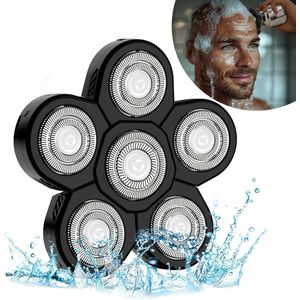 Universele dubbele ring lemmet scheermes vervanging voor elektrisch scheerapparaat - 6 elektrische scheerkoppen - heren - zwart