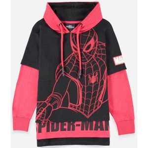 Marvel SpiderMan Kinder hoodie/trui -Kids 122- Double Sleeve Zwart/Rood