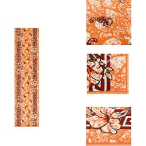 vidaXL Tapijtloper - Terracotta en zwart - 60 x 250 cm - 100% polypropyleen - Vloerkleed
