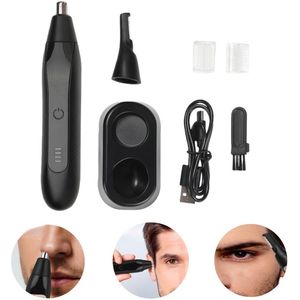 Neustrimmer Mannen Vrouwen - Oortrimmer - Oplaadbare - Pijnloze Wenkbrauw- en Gezichtshaartrimmer - Met 2 Wenkbrauwkam met Positioneringsfunctie - Zwart