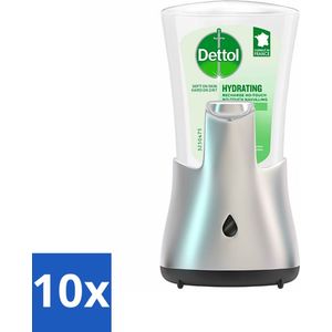 Dettol - Automatische Zeepdispenser - No-Touch Zilver met Aloe Vera - 250 ml - Bulkverpakking - 10 stuks