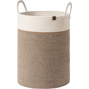Opbergmand, wasmand van katoenen touw, wasverzamelaar, stabiel en , met handvat