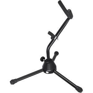 Metalen opvouwbare saxofoonstandaard - driehoekige houder - zwart - instrumentenaccessoires .