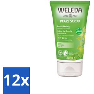 WELEDA - Douchecrème Pearl Scrub - Berken - 150 ml - Voordeelverpakking - 12 stuks