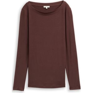 Tom Tailor - Slim Fit Shirt - Effen Kleur - Lange Mouwen - Boothals