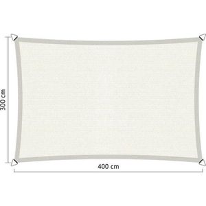 Shadow Comfort® Rechthoekige Schaduwdoek - UV Bestendig - Schaduwdoek rechthoek - Zonnedoek - 300 x 400 CM - Arctic White