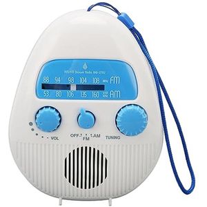 Draagbare Doucheradio met AM-FM Ontvangst en Waterdichte Speaker voor Binnen en Buiten