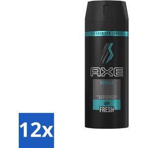 Axe - Deodorant Bodyspray - 48hrs Non Stop Fresh - Apollo - 150 ml - Voordeelverpakking - 12 stuks