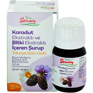 Senay Karadut Moerbeimelasse Extract met plantenextract natuurlijke hoest-vitamine siroop 30g - Karadut ve bitki Surubu - Black Mulberry Extract Molasses 30GR | HALAL | Helpt immuunsysteem te versterken - 1 flesje - Lekkere smaak | Sterke Elixir