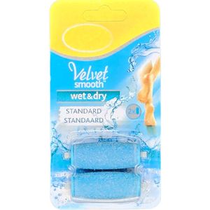 Scholl Velvet Smooth Wet & Dry – 2 stuks vervangingsrollen – Blauw – Standaard