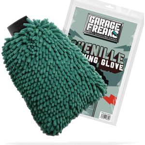 Zachte Microvezel Washandschoen voor Auto en Motor - Chenille Poetsmiddel - Lichtgroen