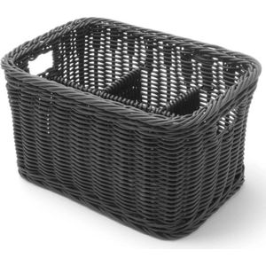Hendi Bestekmand | Zwart | 4-Vaks | 26x18x(H)15cm
