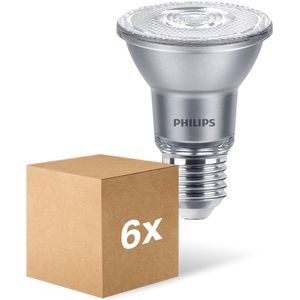 Voordeelpak 6x Philips Master Value LED Lamp Reflector E27 PAR20 6W 515lm 25D - 930 Warm Wit | Beste Kleurweergave - Dimbaar - Vervangt 50W