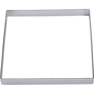 BrandNewCake® Taartring RVS - Vierkant Geperforeerd 17,5x2cm - Kookring - Bakring