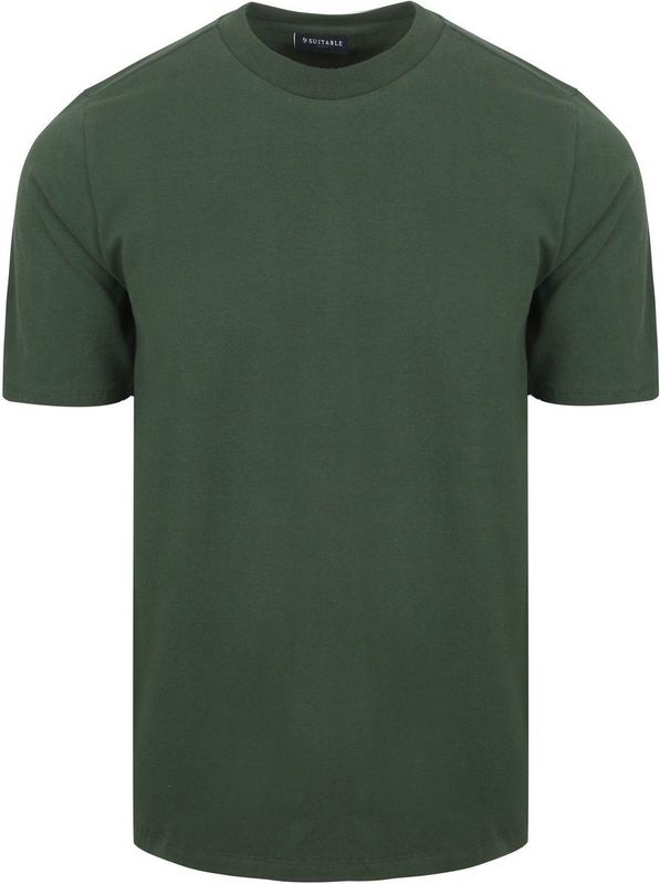 Suitable Respect - T-shirt - Donkergroen - Heren - Casual
