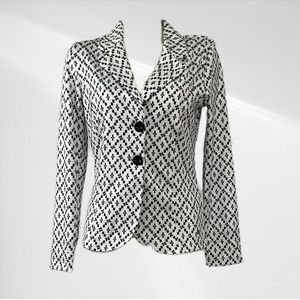 Angelle Milan - Casual blazer - Wit met ruiten - Travelstof - Maat M - In 5 maten verkrijgbaar