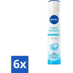 6 x Nivea - Deodorant Spray - Fresh Natural - 0% Aluminium - 200 ml - NIVEA Deodorant - Deodorant Spray - Aluminiumvrij Deodorant - Natuurlijke Deodorant - Oceaanextracten