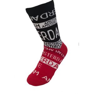 Robin Ruth - Amsterdam - Zwart/rood - Dames sok - Maat 36-42