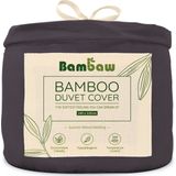 Bambaw - Luxe Bamboe Dekbedovertrek - Houtskool - Ultra Ademend - Hypoallergeen