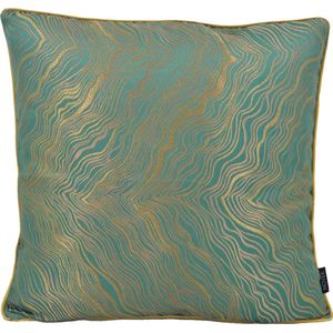 Zinzi Gold/Green Kussenhoess-sJacquard / Polyesters-sGroens-s45 x 45 cm