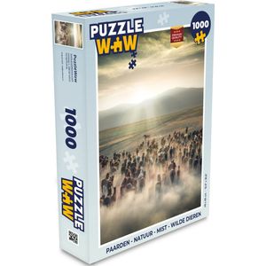 Puzzel Paarden - Natuur - Mist - Wilde dieren - Legpuzzel - Puzzel 1000 stukjes volwassenen