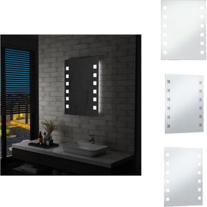 vidaXL Badkamerspiegel - LED-verlichting - 60 x 80 cm - Zilver - Spiegel