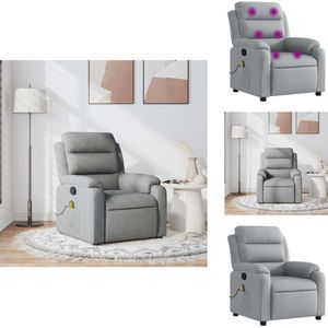 vidaXL - Massagestoel - Lichtgrijze Stof - Handmatige Relaxfunctie - Vibratiefunctie