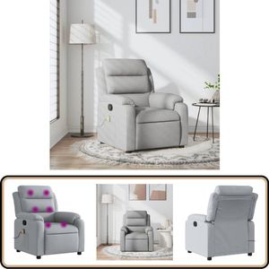 vidaXL - Massagestoel - Lichtgrijze Stof - Handmatige Relaxfunctie - Vibratiefunctie