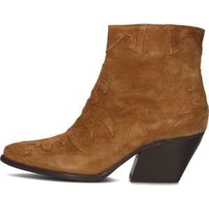 Notre-V Ar196 Enkellaarsjes - Enkelboots met rits - Dames - Cognac - Maat 41