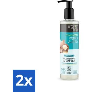 Organic Shop - Natural Nourishing Shampoo - Argan Hair & Amla - Herstellend en Voedend - 280 ml - Voordeelverpakking - 2 stuks