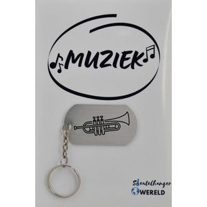 trompet Sleutelhanger inclusief kaart - trompet cadeau – trompet  - Leuk kado voor je vriend om te geven - 2.9 x 5.4CM