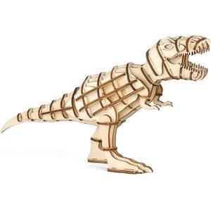 Kikkerland 3d-puzzel T-Rex Hout Naturel - Dinosaurus - DIY