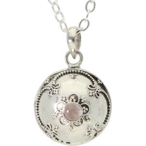 La Rosa Princesa Zilveren Bola Zwangerschapsketting Rozenkwarts