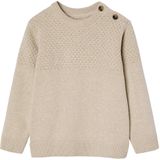 Jongenstrui - Gemêleerd Wit - Siersteek - Lange Mouwen - Ronde Hals